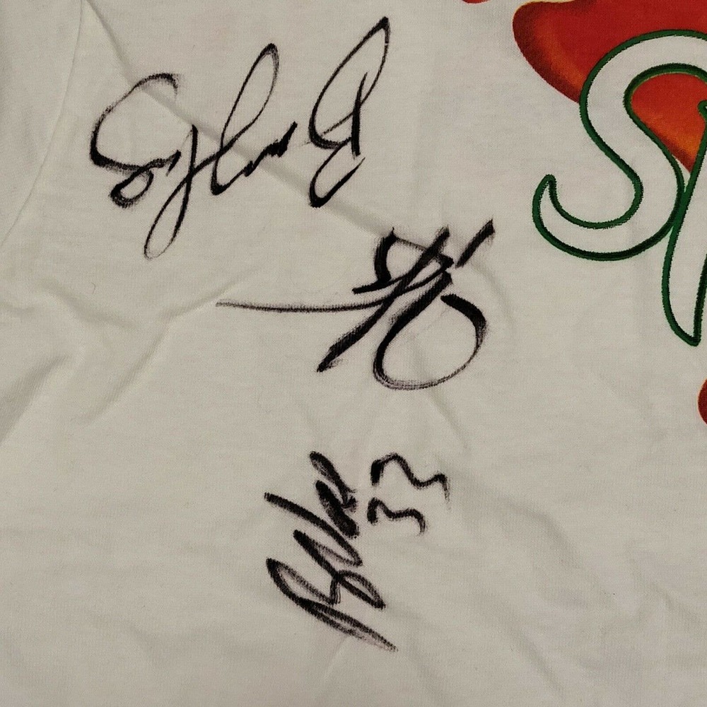 Vintage 00s Harlem Globetrotters Basketball Team Signed Autographed T Shirt L - Picture 2 of 7